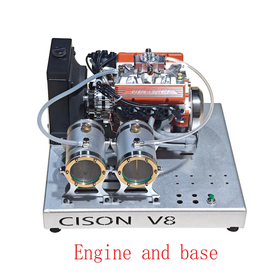 CISON Micro V8 Motormodell, 1:8, Wassergekühltes Viertakt-RPO-Metall-Doppelgetriebemotormodell - Bild 2