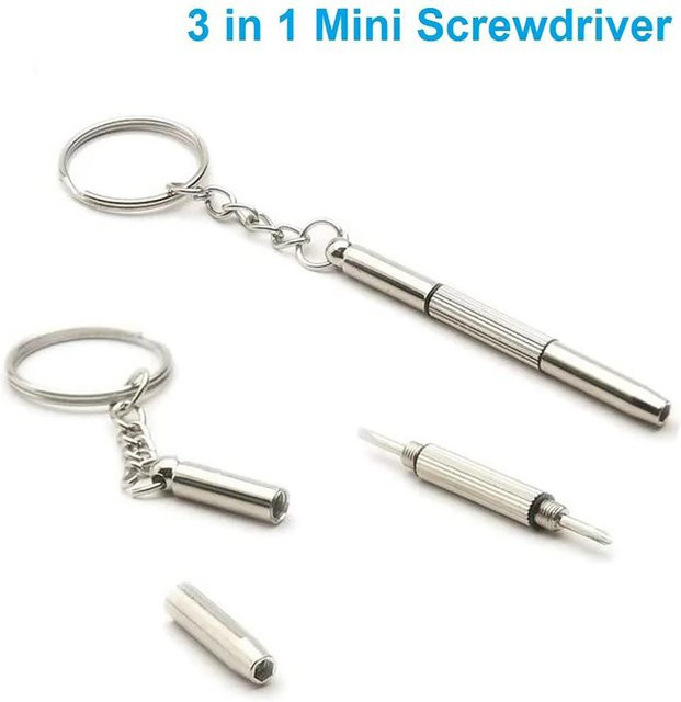 Erilles Mini 3 in 1 Multifunktions-Schraubendreher Reparatur-Kit für Brillen, Armbanduhren und Handys - Bild 1