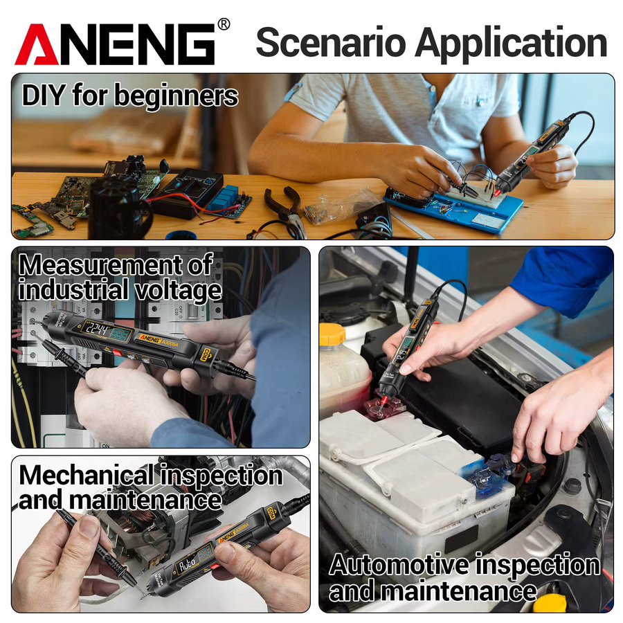 ANENG A3006A VA Multimeter mit umkehrbarem Display, automatischer Bereichswahl, 4000 Zählungen, 600V, NCV, Frequenz, Kapazität und Durchgangsprüfung - Bild 3