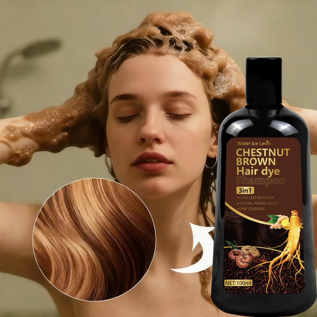 Water Ice Levin Haarfärbe-Shampoo Kastanienbraun, Ingwer, Ginseng - Bild 1
