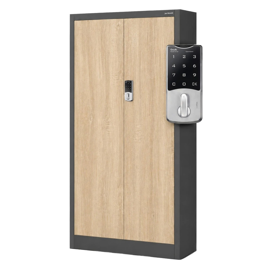 DANIEL Büro-Aktenschrank Daniel mit elektronischem Zahlenschloss in Anthrazit und Eiche Sonoma, Höhe: 185 cm, Breite: 90 cm, Tiefe: 40 cm - Bild 2