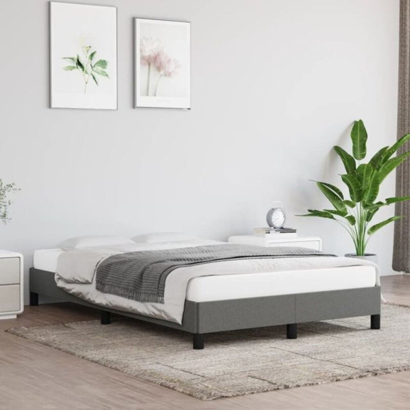 Polsterbett vidaxl in Anthrazit aus Stoff und Holzwerkstoff, B/T: 120 x 200 cm - Bild 1