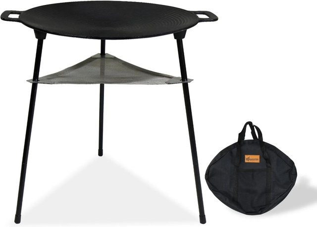 CCLIFE BBQ Grillpfanne aus Gusseisen, runde Koreanische Grillplatte, Schwarz, Durchmesser: 40 cm - Bild 1