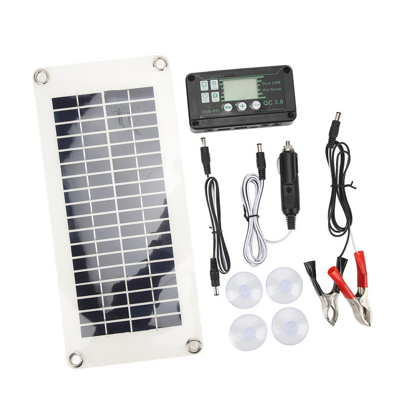 Aneng Solarmodul Kit 30W Polysilizium PET Batterieladegerät mit 50A Ladespannungsregler in Grau und Schwarz - Bild 4