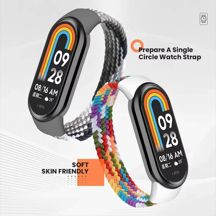 CAOWTAN Uhrenarmband für Xiaomi Mi Band 9, Nylon, Bunt, Unisex - Bild 3