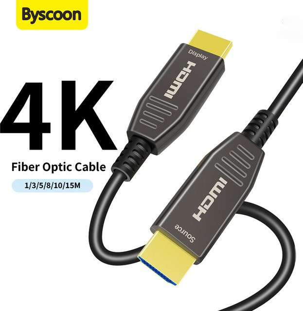 Ultra-Hochgeschwindigkeits Glasfaser HDMI 2.0 Kabel in Schwarz für 4K@60Hz, Dynamisches HDR, eARC und HDCP 2.2, ideal für HDTV, Monitor, Xbox und PS5 - Bild 1