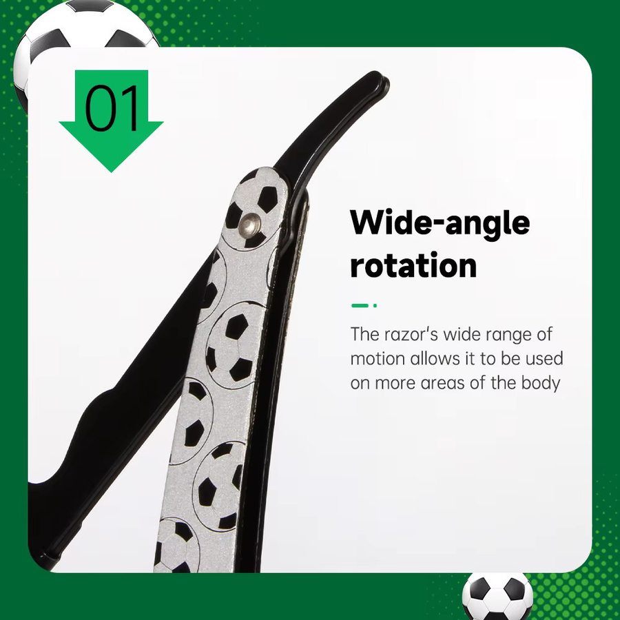 Klappbares Rasiermesser mit Fußball-Print, Herren, Haarstyling-Tool - Bild 4