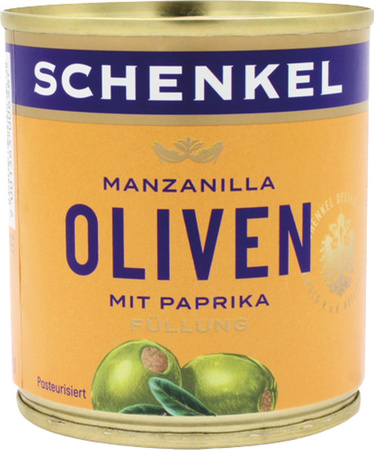 Importhaus Schenkel Manzanilla grüne Oliven mit Paprika-Füllung 200 g