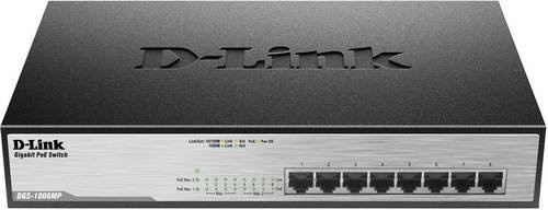 D-Link DGS-1008MP Netzwerk-Switch mit 8 Ports, 1 GBit/s und PoE-Funktion in Schwarz - Bild 2