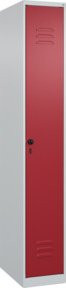 C+P Spind Classic PLUS Spind mit 1 Abteil und Sicherheits-Drehriegel, Farbe: Lichtgrau/Rubinrot, H x B x T: 185 x 30 x 50 cm - Bild 1