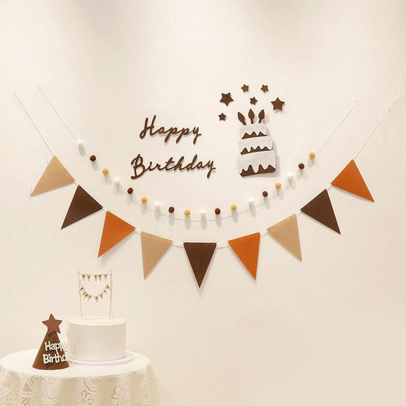 Retro Geburtstag Wimpelketten Set mit Buchstaben und Bällen in Mehrfarbig zur hängenden Dekoration - Bild 1
