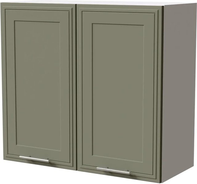 Feldmann-Wohnen Hängeschrank Salo in Weiß und Reed Green Matt mit Kassettenoptik, B/T/H: 80 x 32,5 x 72 cm - Bild 1