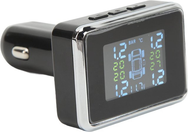 VehicleKit Drahtloser Reifendruckmonitor TPMS mit USB-Ausgang, DC 12V, Grau - Bild 1
