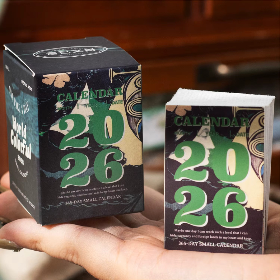 Mini-Desktop-Kalender 2026 im modernen minimalistischen Stil mit Abreißdesign für deine Büroorganisation und Zeitplanung, Mehrfarbig - Bild 3
