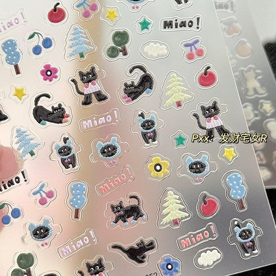 Bandai Kätzchen 3D-Prägesticker, Wasserfeste Aufkleber, multicolour - Bild 2