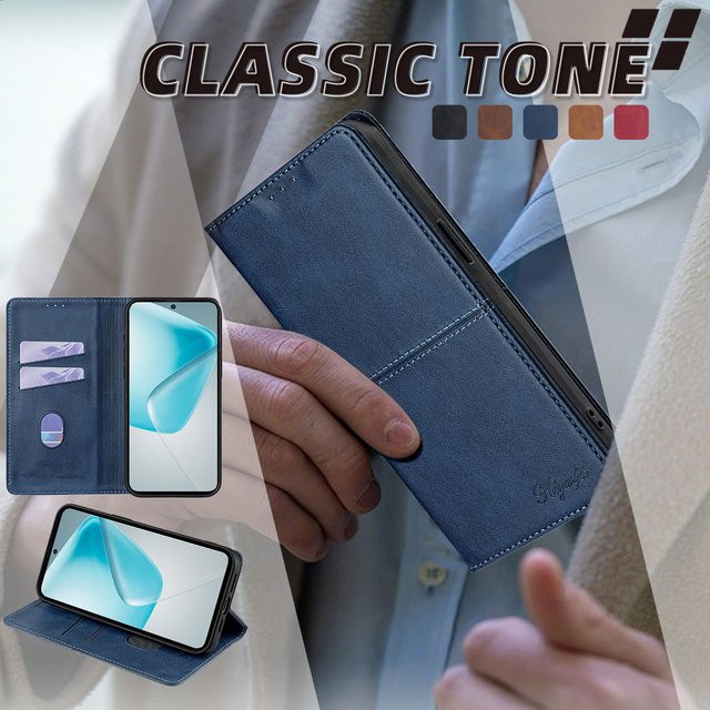 Magnetische Flip-Hülle für Infinix Hot 50 Pro Plus, Hot 40 Pro, Hot 50i, 40i, 30i und Hot 30 in Blau mit Kartensteckplätzen als Book Case Back Cover - Bild 1
