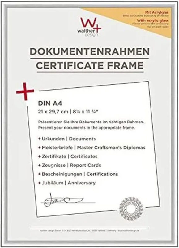 Walther Design Kvx130s Frame Display Of Stand mit LED-Beleuchtung in Silber - Bild 1