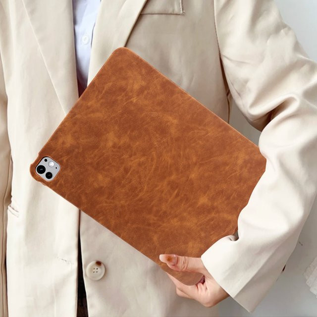 Apple iPad Hülle aus PU-Leder mit Anti-Sturz-Schutz in Blau oder Braun - Bild 1