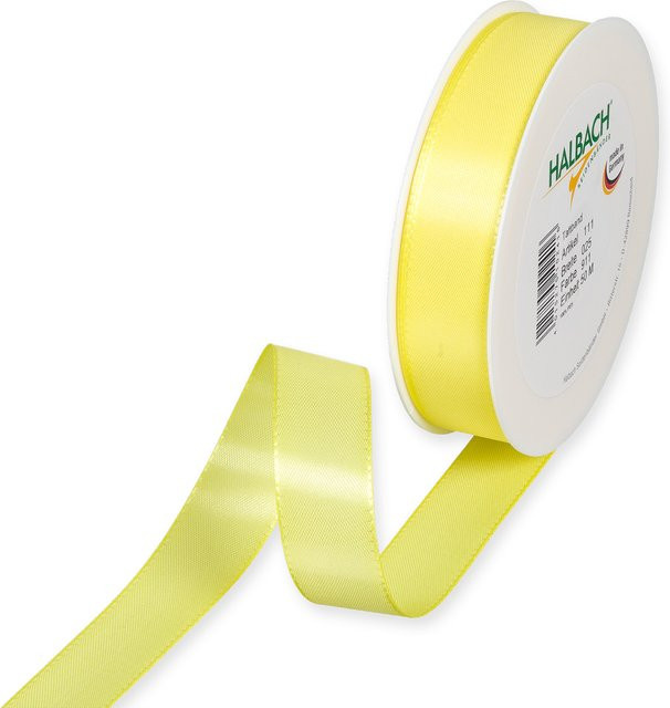 Halbach Taftband aus Polyester in Zitronengelb, Breite: 2,5 cm, Länge: 5 m - Bild 1