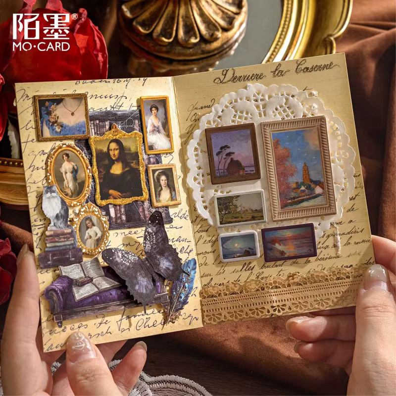 2 Stück Flache Aufkleber mit berühmten Ölgemälde-Motiven in Multicolour für Scrapbooking und DIY-Projekte - Bild 4