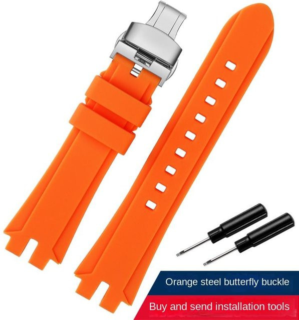 Casio Uhrenarmband Silikon, rot, Edelstahl-Uhrenschließe, Herren - Bild 1