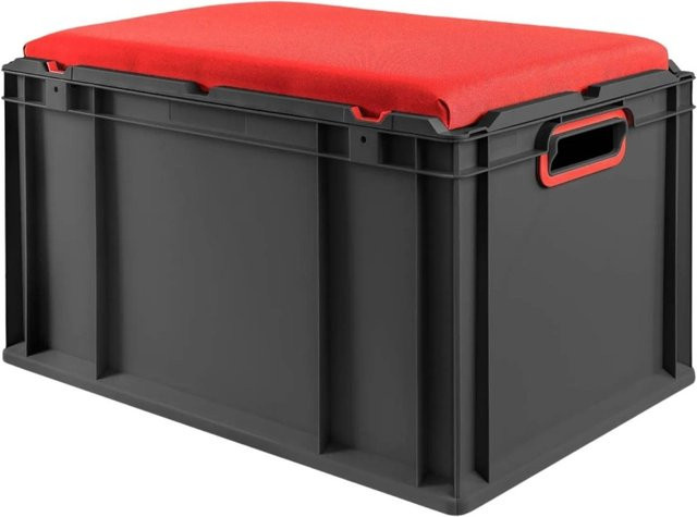 PROREGAL Eurobox Nextgen Seat Box Sitzbox Rot Schwarz H x B x T: 36,5 x 40 x 60 cm - Bild 1
