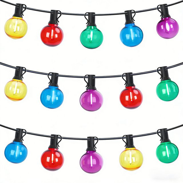 Topdii Festoon G40 LED Globus-Lichterkette RGB Mehrfarbig für Außenbereich und Garten - Bild 1