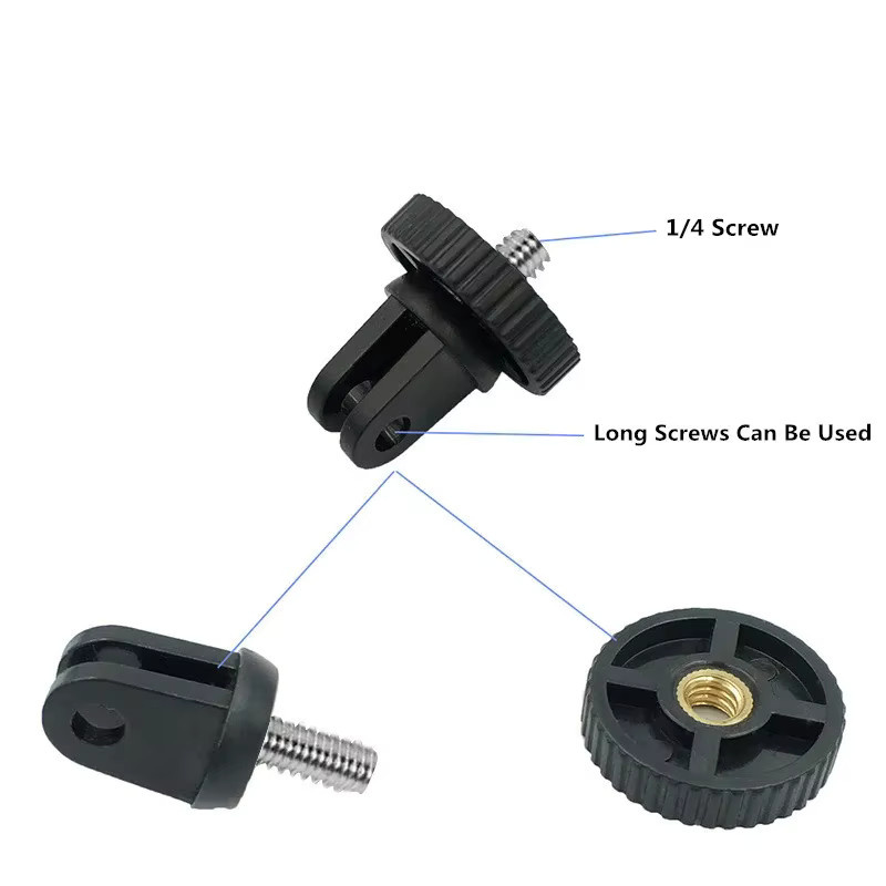 1/4 Zoll Schrauben-Konverter Stativ-Adapter Halterung in Schwarz für GoPro, Eken, Sjcam und Insta360 X2 X3 X4 Action Kameras - Bild 4
