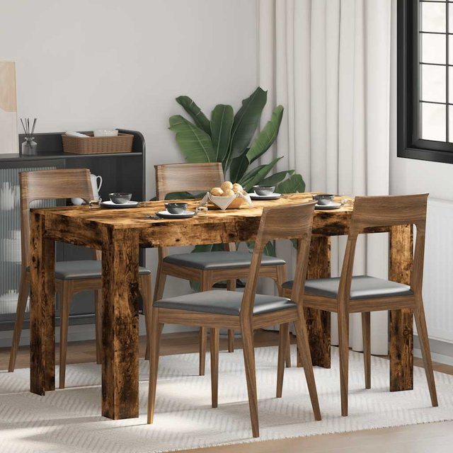 vidaXL Esstisch aus Holzwerkstoff in Räuchereiche, Braun, B/T/H: 140 x 74,5 x 76 cm - Bild 3