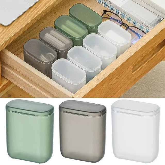 Tragbare Kabelaufbewahrungsbox aus Kunststoff mit Deckel in Weiß zur Organisation von Ladegeräten, Kopfhörerkabeln und Make-up - Bild 1