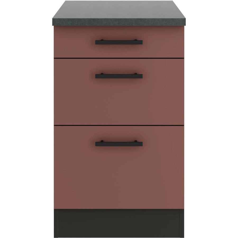 OPTIFIT Nizza407 Küchen-Unterschrank in Rostrot mit modernem Design und melaminbeschichteter Qualitätsspanplatte, Breite: 50 cm - Bild 2