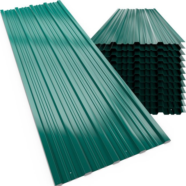 GARDEBRUK Trapezblech 24er-Set Grün, B: 129 cm, H: 46 cm, vorgebohrt - Bild 1