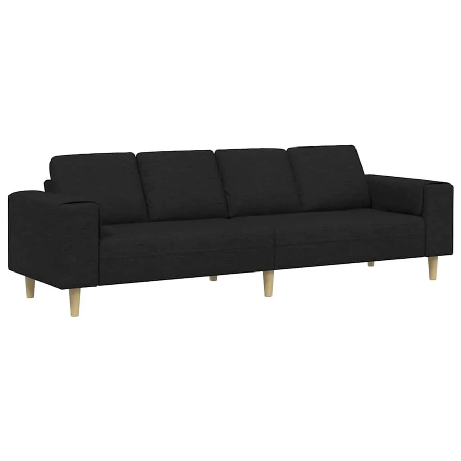 vidaXL Wohnzimmer Couch Modern Schwarz B/T/H: 250 x 77 x 76 cm - Bild 2