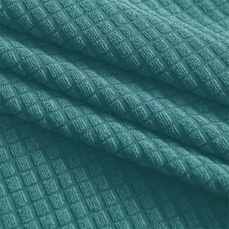 WANERQU Wasserabweisender Club-Sessel-Bezug aus Polarfleece in Türkis mit Karomuster - Bild 3