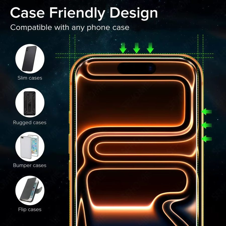 SFHOMIE 4er Set HD Gehärtetes Glas Displayschutzfolie für iPhone 11 bis iPhone 17 Pro Max und Plus in Transparent - Bild 5