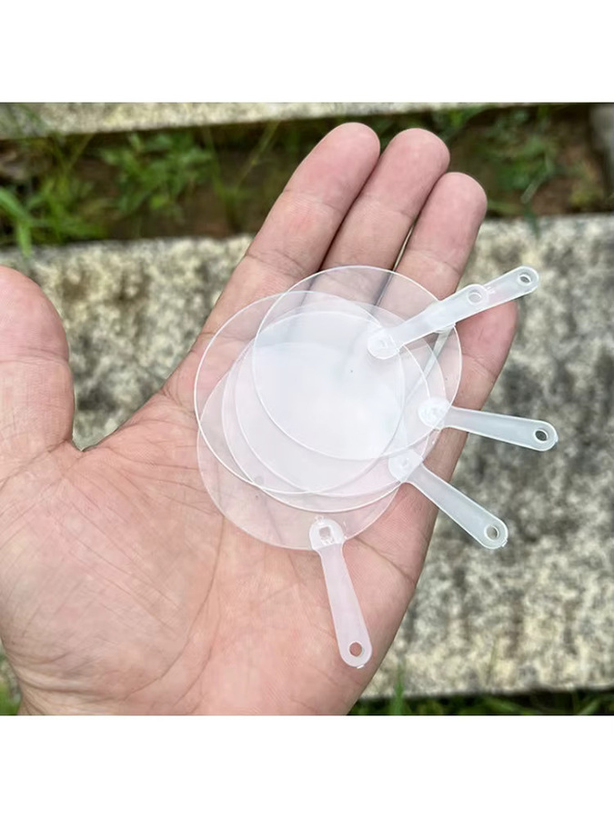 50 Stück Mini-Fächer aus Kunststoff, transparent, Durchmesser: 5 cm, ideal für DIY-Bastelarbeiten und Gastgeschenke bei Hochzeiten, Geburtstagen oder Partys - Bild 4