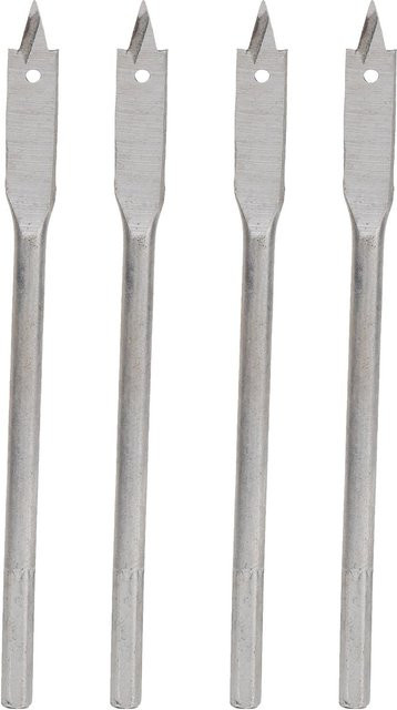 4-teiliges Flachbohrer-Set von TOMTOP aus Hartstahl in Silber, 3-Punkt-Holzbearbeitungs-Bohrwerkzeug mit 10 mm Durchmesser - Bild 1