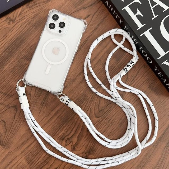 Rui Di Magnetisches Crossbody Armband Case für iPhone mit Magsafe Lanyard Halskette, Transparent - Bild 1