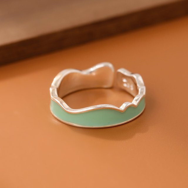 GaGa-Duck Ring, 925 Sterling Silber, Blau, Wellenförmig, Damen - Bild 1