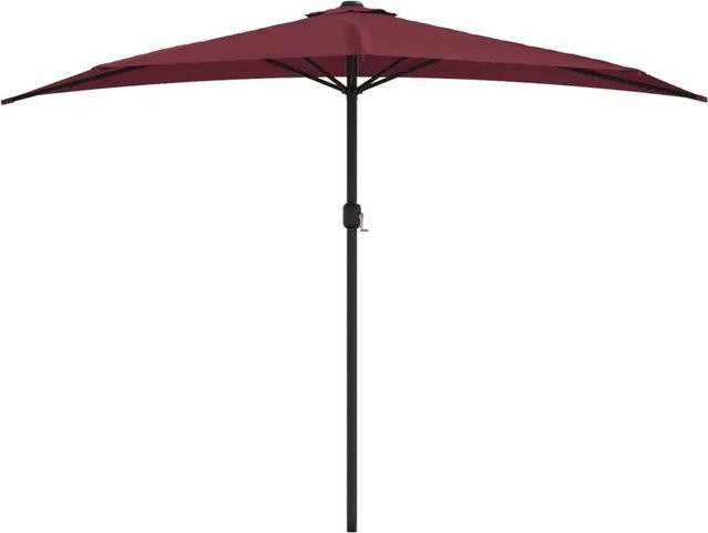 vidaXL Balkon-Sonnenschirm mit Aluminium-Mast in Bordeauxrot, Halbrund, B/T/H: 300 x 155 x 223 cm - Bild 1