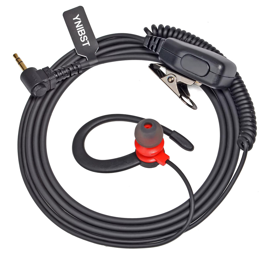 Motorola Talkabout 1-Pin-Headset mit Mikrofon und PTT, In-Ear Ohrhörer mit 2,5-mm-Anschluss, kompatibel mit Motorola TLKR-T60 T61 T62 T80 T81 T82 T-92 H2O T80 Extreme, Schwarz/Rot - Bild 2