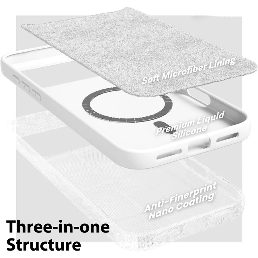 NYFundas Silikonhülle mit MagSafe für iPhone 11 bis iPhone 17 Pro Max, magnetische und schlanke Handyhülle in Pink oder Weiß - Bild 2