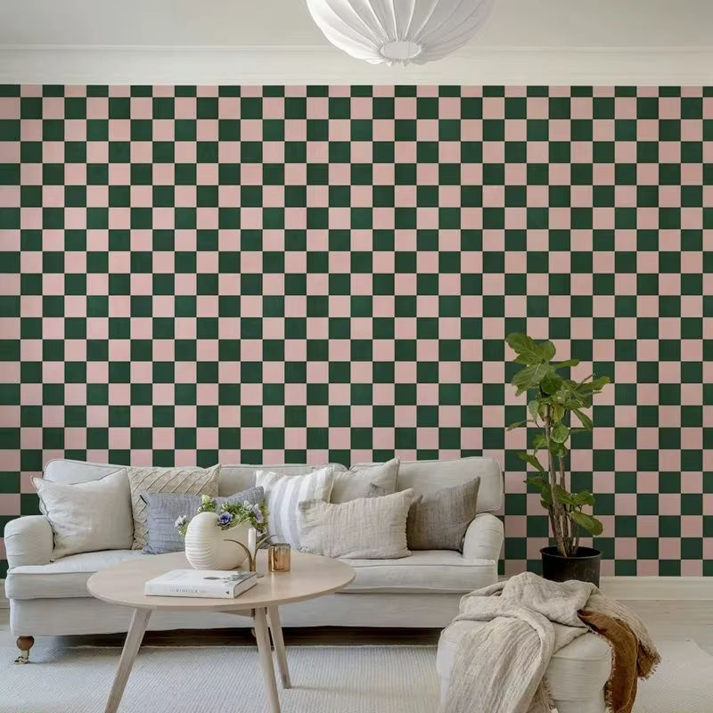 Pixel&Wall Schachbrett-Tapete mit geometrischem Fliesenmuster in Multicolour als selbstklebendes Vliespapier - Bild 4