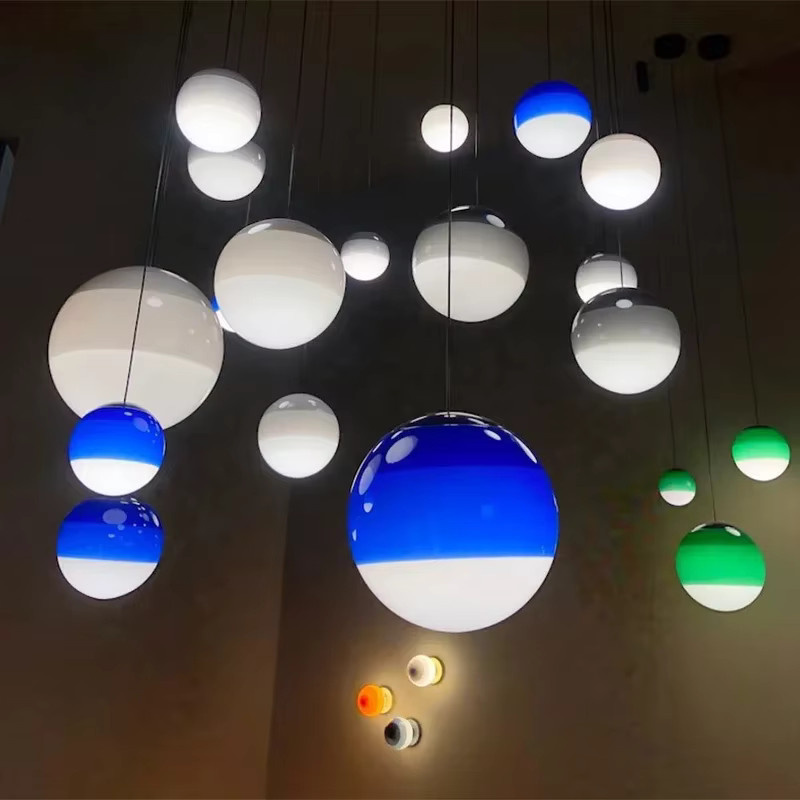 Moderne LED Pendelleuchte JIANKEXING aus Glas und Metall in Mehrfarbig mit Glaskugel-Design für Wohnzimmer und Schlafzimmer - Bild 2