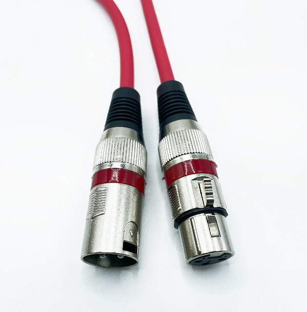 HUALIWEN XLR Symmetrisches Audiokabel Mikrofonkabel Stecker-zu-Buchse in Rot - Bild 1