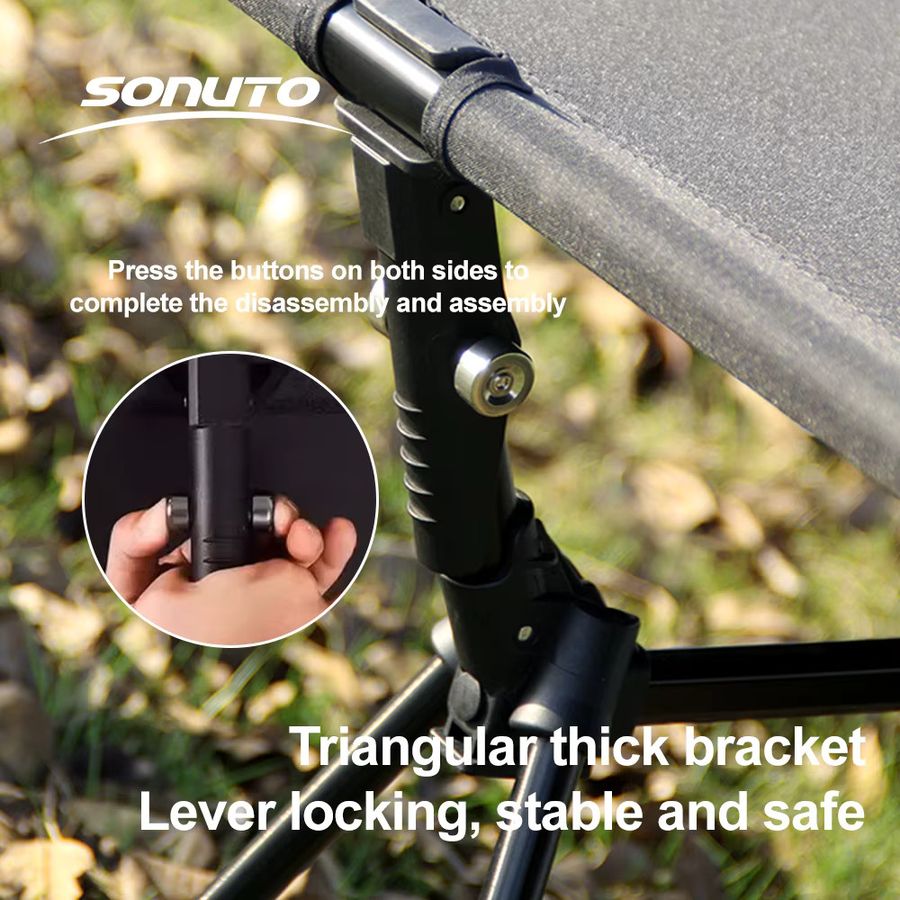 Sonuto Campingbett aus Aluminiumlegierung, Armeegrün, B/T/H: 210 x 80 x 30 cm - Bild 5