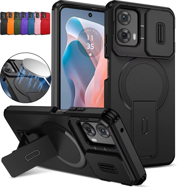 Schiebe-Kameralinsen-Schutz-Cover für Motorola Moto G Play, G Power, G 5G und Edge Stylus 2024/2025 mit kabelloser Ladefunktion in Rot oder Schwarz - Bild 1