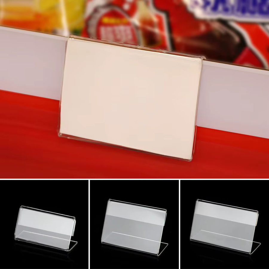 10er Set Acryl Kartenhalter und Preisschild-Clips aus Kunststoff in Transparent - Bild 3