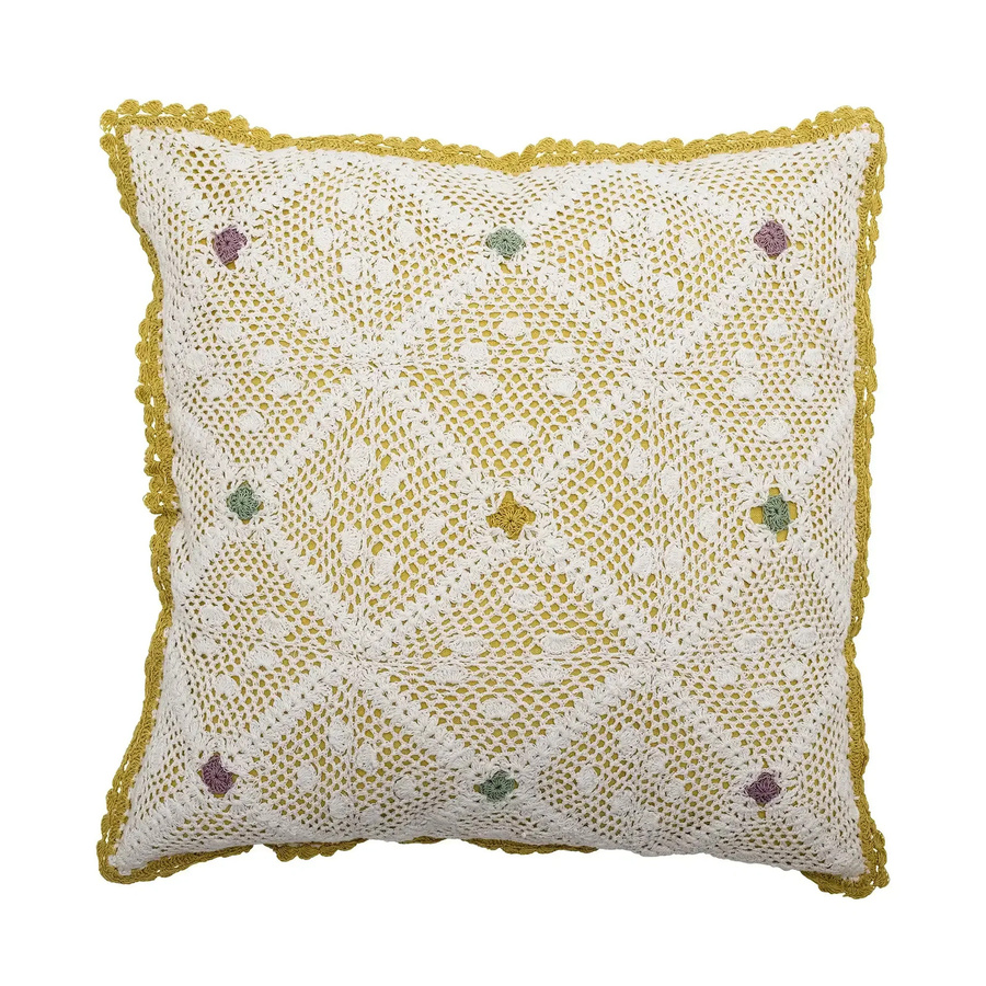 Bloomingville Kissen Rovigo aus Baumwolle in Beige und Multicolour, B/T/H: 45 x 45 x 45 cm - Bild 1