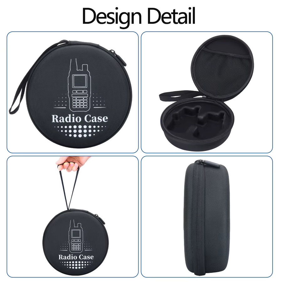 ABBREE Mini-Radio-Tragetasche mit ergonomischem Halter in Schwarz für Reisen und Camping - Bild 5